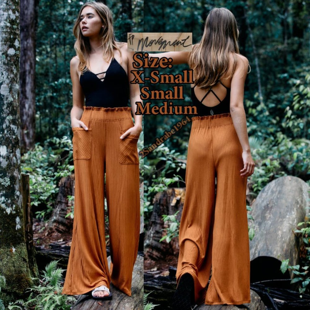 Free People Movement Blissed Out Wide-Leg Pants - Color: Toasted Coconut